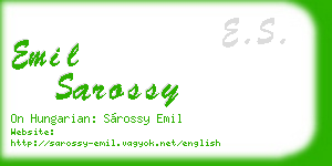 emil sarossy business card